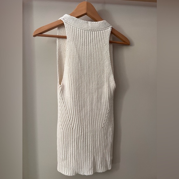 Margaret O'Leary knit halter tank white cotton sz small s - Picture 4 of 4